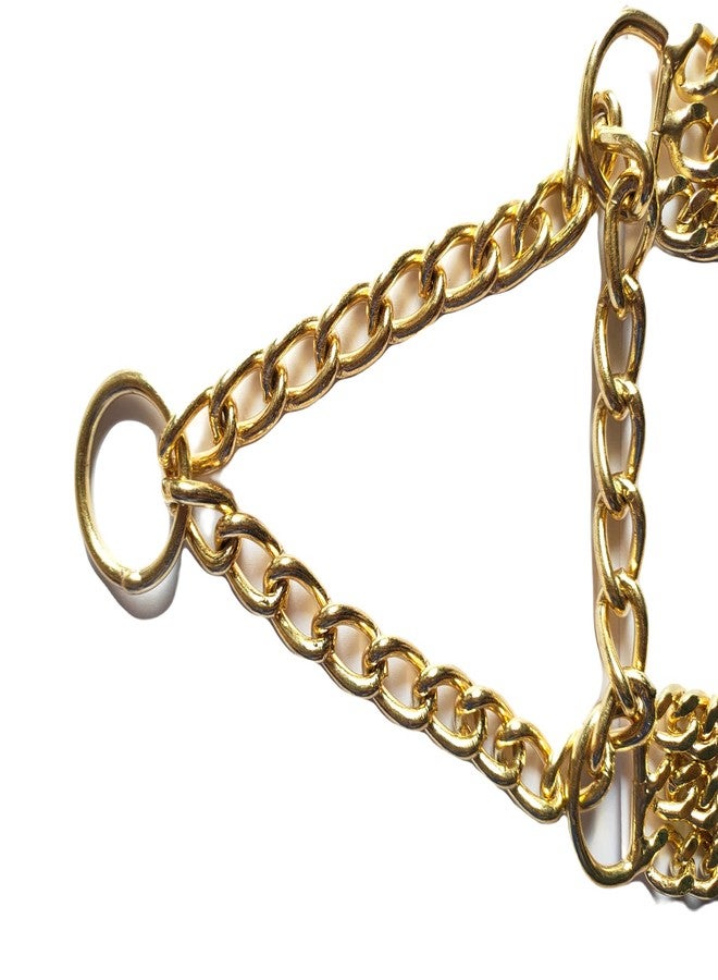 Pups&Pets Hevy Duty Gold Color 3 Layer Dog Choke Chain -24 Inch Collar (Golden) - Image 2
